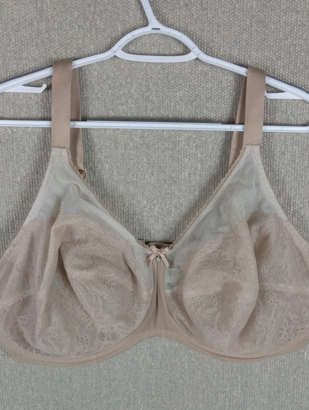 Wacoal Retro Chic Full Figure Underwire Bra Size 46H 855186 Toast Chantilly Lace